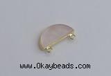 NGC5901 13*26mm moon rose quartz connectors wholesale