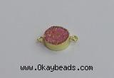 NGC5966 15mm coin plated druzy agate connectors wholesale