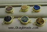 NGC6000 12mm coin plated druzy agate connectors wholesale