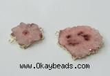 NGC603 15*20mm - 30*35mm freeform druzy agate connectors wholesale