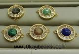 NGC6045 16mm coin mixed gemstone connectors wholesale