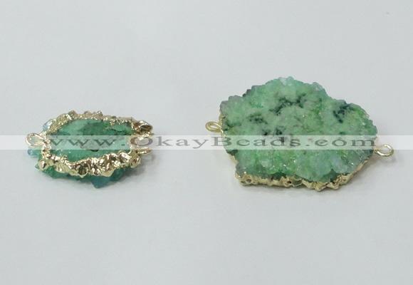 NGC605 15*20mm - 30*35mm freeform druzy agate connectors wholesale