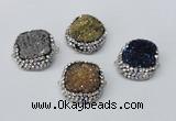 NGC634 24*25mm - 26*28mm freeform plated druzy agate connectors