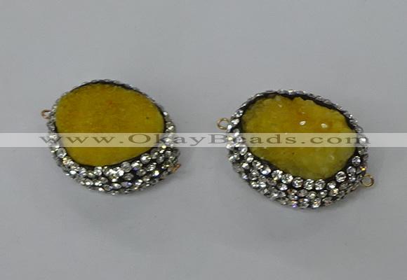 NGC647 20*30mm - 25*35mm freeform druzy agate connectors wholesale