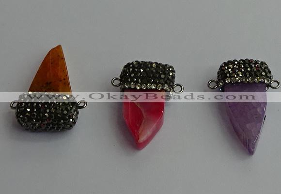 NGC6533 15*30mm - 20*40mm arrowhead agate gemstone connectors