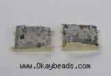 NGC661 25*30mm - 30*40mm rectangle druzy agate connectors wholesale