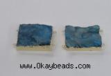 NGC662 25*30mm - 30*40mm rectangle druzy agate connectors wholesale