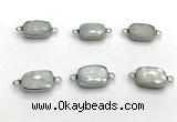 NGC7031 11*15mm faceted rectangle moonstone connectors