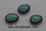 NGC7532 18*22mm - 20*25mm faceted teardrop turquoise connectors