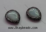 NGC7537 22*30mm flat teardrop quartz connectors wholesale