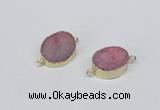 NGC860 15*20mm oval druzy agate gemstone connectors wholesale