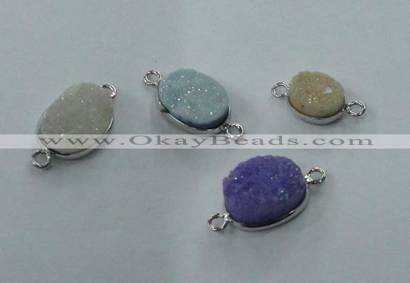 NGC90 8*12mm - 12*16mm oval druzy agate connectors wholesale