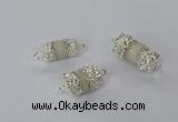 NGC957 10*14mm - 12*22mm tube druzy quartz connectors wholesale