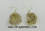 NGE101 20*25mm - 25*30mm freeform druzy agate gemstone earrings