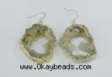 NGE103 30*35mm - 35*40mm freeform druzy agate gemstone earrings