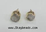 NGE114 12mm - 14mm freeform druzy quartz gemstone earrings