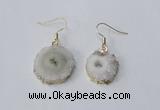 NGE120 8*12mm - 12*16mm freeform druzy agate gemstone earrings