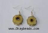 NGE121 8*12mm - 12*16mm freeform druzy agate gemstone earrings