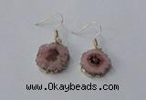 NGE123 8*12mm - 12*16mm freeform druzy agate gemstone earrings