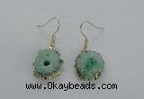 NGE125 8*12mm - 12*16mm freeform druzy agate gemstone earrings