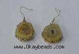 NGE129 18*20mm - 20*25mm freeform druzy agate gemstone earrings