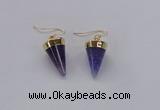 NGE159 11*20mm – 12*22mm cone agate gemstone earrings wholesale