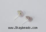 NGE166 4*6mm – 5*8mm freeform rose quartz gemstone earrings