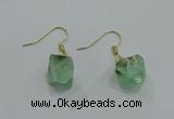 NGE175 8*10mm - 10*12mm nuggets fluorite earrings wholesale