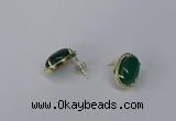 NGE197 10*14mm oval agate gemstone earrings wholesale