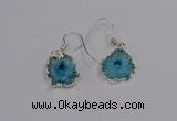 NGE209 18*20mm - 20*25mm freeform druzy agate gemstone earrings