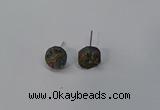 NGE217 8mm coin druzy agate gemstone earrings wholesale