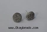 NGE221 12mm coin druzy agate gemstone earrings wholesale