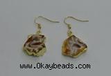 NGE258 13*18mm - 15*20mm freeform druzy agate earrings