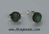 NGE283 15mm - 16mm coin australia chrysoprase earrings wholeasle