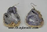 NGE29 30*35mm - 35*40mm freeform plated druzy agate earrings