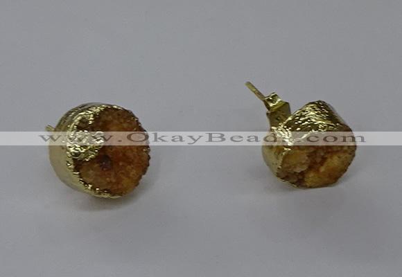 NGE313 12mm - 14mm freeform druzy agate earrings wholesale