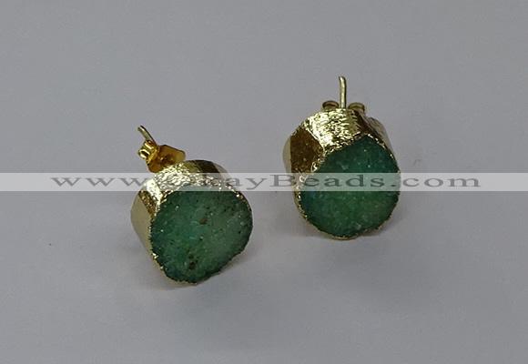 NGE317 12mm - 14mm freeform druzy agate earrings wholesale