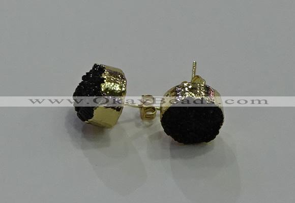 NGE319 12mm - 14mm freeform druzy agate earrings wholesale