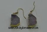 NGE321 10*14mm - 12*16mm freeform druzy agate gemstone earrings