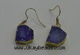 NGE322 10*14mm - 12*16mm freeform druzy agate gemstone earrings