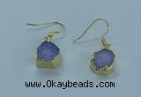 NGE332 9mm - 11mm freeform druzy agate earrings wholesale