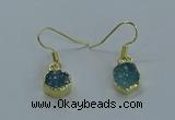 NGE335 9mm - 11mm freeform druzy agate earrings wholesale