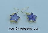 NGE347 14mm - 16mm star druzy agate earrings wholesale