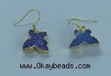 NGE355 10*14mm - 12*16mm butterfly druzy agate earrings wholesale