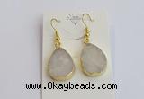 NGE400 15*20mm teardrop druzy agate gemstone earrings wholesale