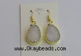 NGE401 15*20mm teardrop AB-color druzy agate gemstone earrings