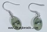 NGE420 10*14mm teardrop green rutilated quartz earrings earrings wholesale