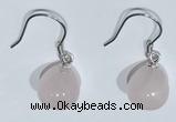 NGE428 10*10mm teardrop rose quartz earrings wholesale