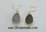 NGE45 12*15mm - 13*18mm teardrop druzy agate earrings