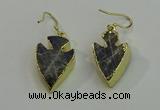 NGE5005 18*25mm - 20*30mm arrowhead labradorite earrings